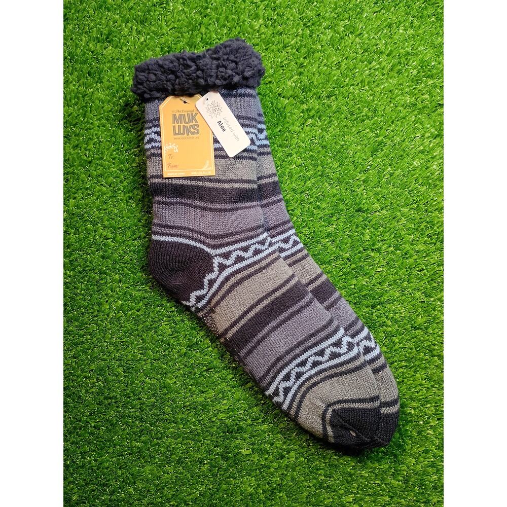 Muk Luks Aloe Infused Striped Cabin Socks NWT